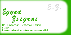 egyed zsigrai business card